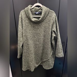 Land’s End Plus Size Sweater Fleece Tunic Cowl Neck Pullover